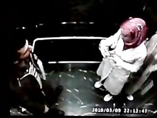 Elevator kiss hijab turban